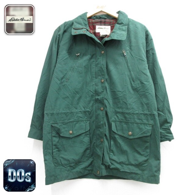古着 Eddie Bauer エディーバウアー 長袖 レディース 00年代 00s マウンテン ジャケット フラップポケット グリーン 26oct02