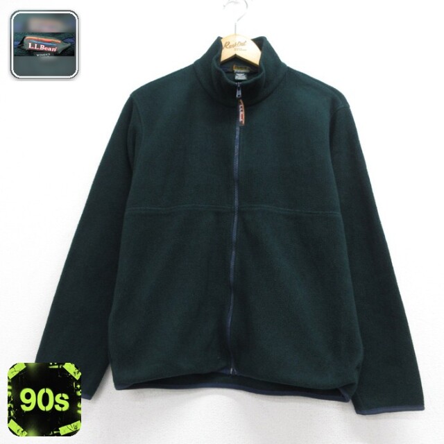 古着 L.L.Bean エルエルビーン 長袖 フルジップ レディース 90年代 90s ジャケット フリース ポリエステル グリーン 26oct05