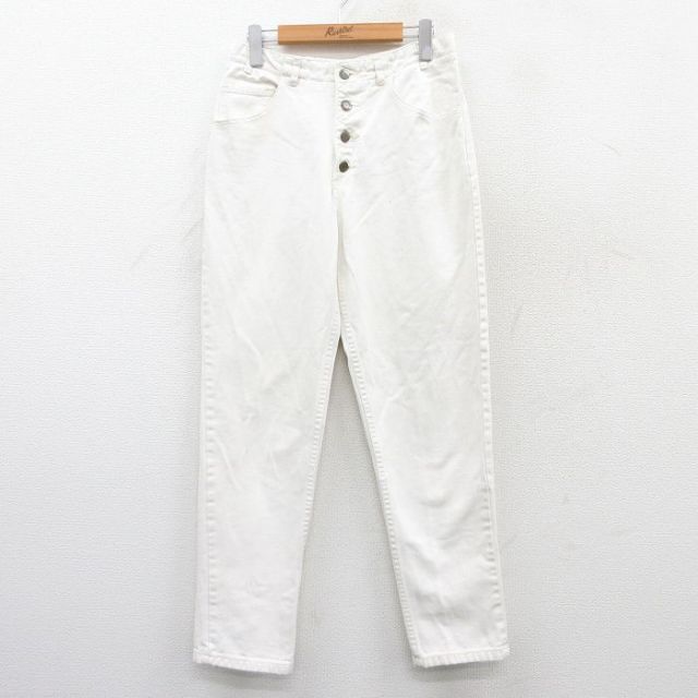 古着 ゲス GUESS ジーンズ レディース 90年代 90s コットン USA製 白 ホワイト 25jan20 中古 ボトムス ジーパン Gパン ロング パンツ