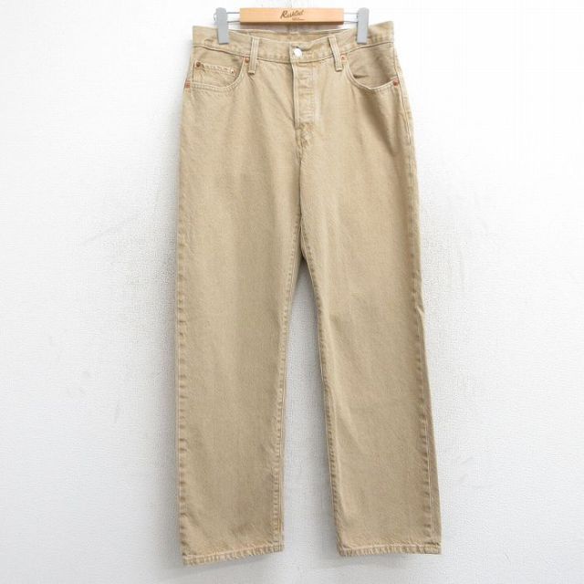 古着 リーバイス Levis 501 ジーンズ レディース コットン ベージュ カーキ デニム 25feb21 中古 ボトムス ジーパン Gパン ロング パンツ