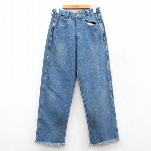【50%OFF】古着 ラスラー ジーンズ レディース コットン 紺 ネイビー デニム 25mar22 中古 ボトムス ジーパン Gパン ロング パンツ