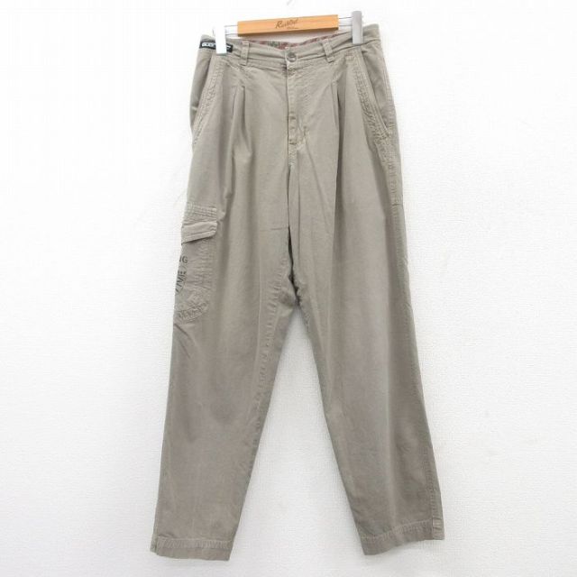 【20%OFF】古着 ビューグルボーイ パンツ レディース WARNING コットン 緑系 グリーン 25mar22 中古 ボトムス