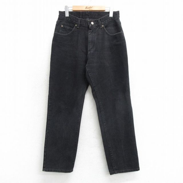 【50%OFF】古着 ジーンズ レディース 黒 ブラック デニム 25mar28 中古 ボトムス ジーパン Gパン ロング パンツ