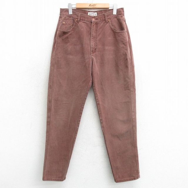 古着 ジーンズ レディース 80年代 80s コットン 茶 ブラウン デニム 【spe】 25mar28 中古 ボトムス ジーパン Gパン ロング パンツ