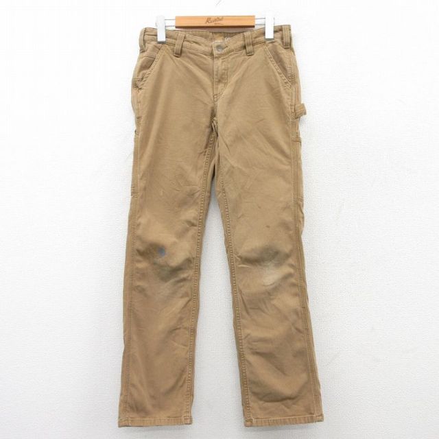 【20%OFF】古着 カーハート Carhartt ペインター パンツ レディース ダック地 ベージュ カーキ 25mar28 中古 ボトムス