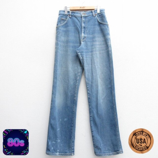 【50%OFF】古着 リー Lee ジーンズ レディース 80年代 80s ヒゲ USA製 タロン 紺 ネイビー デニム 25apr25 中古 ボトムス ジーパン Gパン ロング パンツ