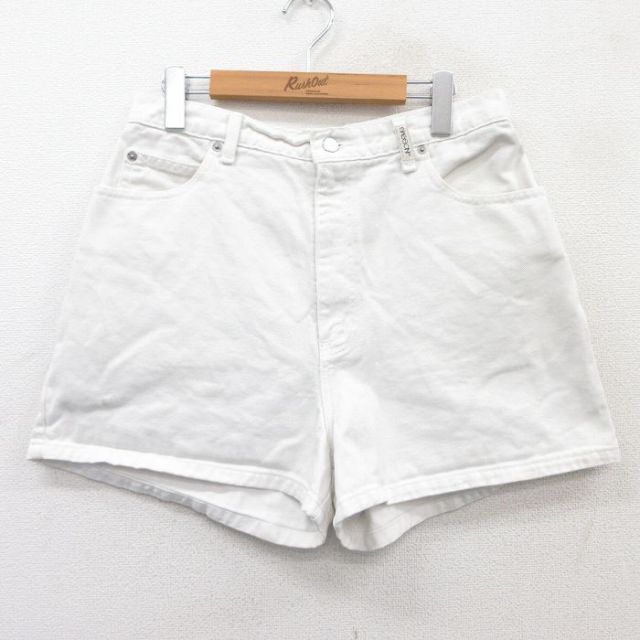 【50%OFF】古着 SASSON ショート パンツ レディース 90年代 90s コットン タロン 白 ホワイト デニム 25may09 中古 ボトムス 短パン ショーパン ハーフ