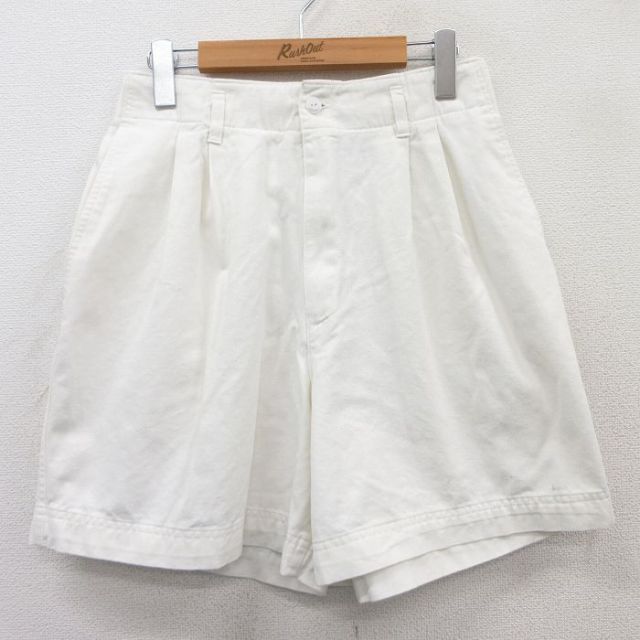 古着 ショート パンツ レディース 90年代 90s コットン 白 ホワイト 25may09 中古 ボトムス 短パン ショーパン ハーフ