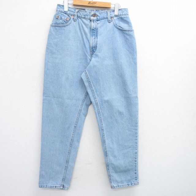 【20%OFF】古着 リーバイス Levis 550 ジーンズ レディース 90年代 90s テーパード コットン USA製 薄紺 ネイビー デニム 【spe】 25may16 中古 ボトムス ジーパン Gパン ロング パンツ
