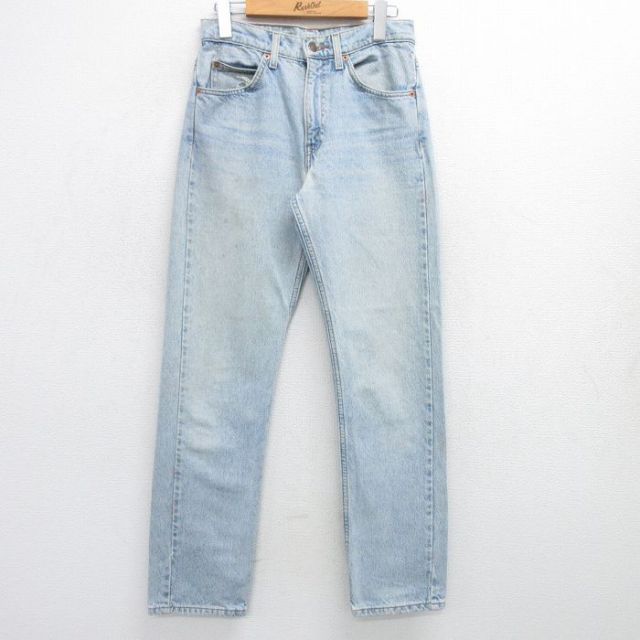 古着 リーバイス Levis 505 ジーンズ レディース ヒゲ コットン 薄紺 ネイビー デニム 25may16 中古 ボトムス ジーパン Gパン ロング パンツ