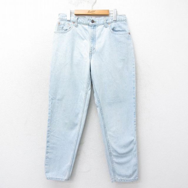 【50%OFF】古着 リーバイス Levis 550 ジーンズ レディース 00年代 00s テーパード コットン カナダ製 薄紺 ネイビー デニム 25may22 中古 ボトムス ジーパン Gパン ロング パンツ