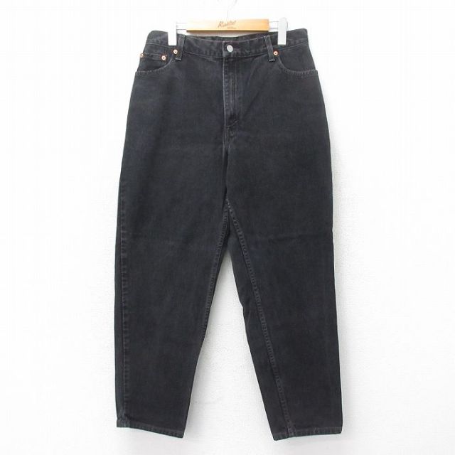 古着 リーバイス Levis 550 ジーンズ レディース テーパード 黒 ブラック デニム 25may22 中古 ボトムス ジーパン Gパン ロング パンツ