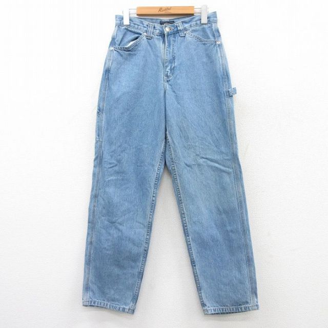 W29★古着 ペインター パンツ レディース コットン 紺 ネイビー デニム 25may23 中古 ボトムス