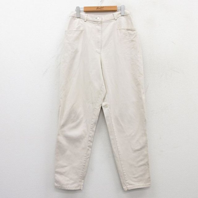 W30★古着 ジェイクルー J.CREW パンツ レディース 90年代 90s テーパード コットン USA製 薄ベージュ カーキ 25may23 中古 ボトムス