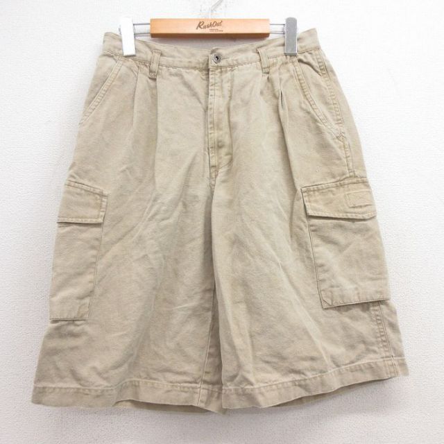 古着 ユニオンベイ ショート カーゴ パンツ ショーツ レディース ダック地 ベージュ カーキ 25jun27 中古 ボトムス