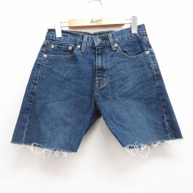 【50%OFF】古着 リーバイス Levis505 ショート パンツ ショーツ レディース 紺 ネイビー デニム 25jun27 中古 ボトムス 短パン ショーパン ハーフ
