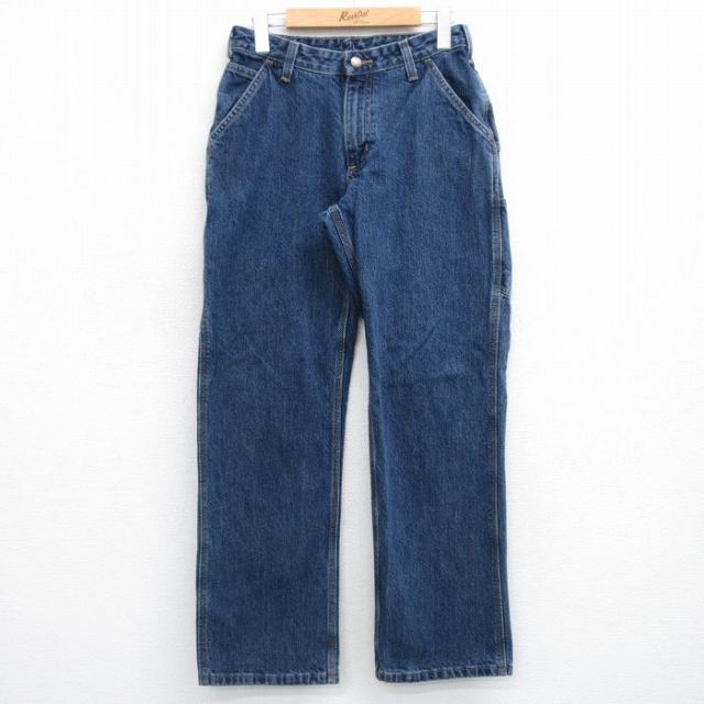古着 カーハート Carhartt ペインター パンツ レディース コットン 紺 ネイビー デニム 25oct06 中古 ボトムス