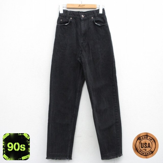 【50%OFF】古着 リーバイス Levis 31450 ジーンズ レディース 90年代 90s コットン USA製 黒 ブラック デニム 【spe】 25oct06 中古 ボトムス ジーパン Gパン ロング パンツ