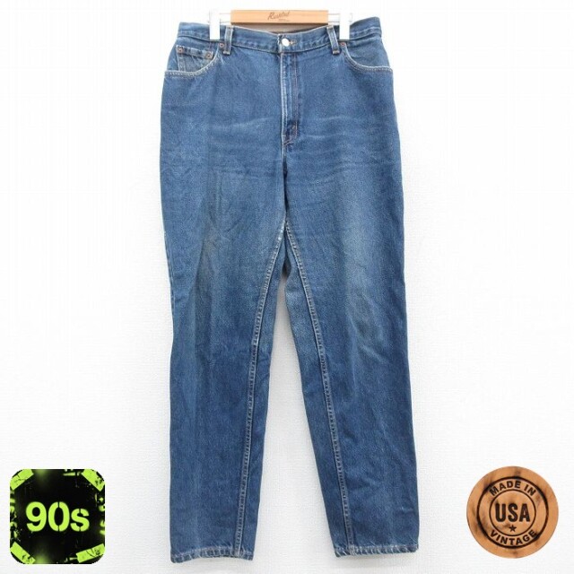 【50%OFF】古着 リーバイス Levis 550 ジーンズ レディース 90年代 90s ヒゲ テーパード コットン USA製 紺 ネイビー デニム 25oct20 中古 ボトムス ジーパン Gパン ロング パンツ