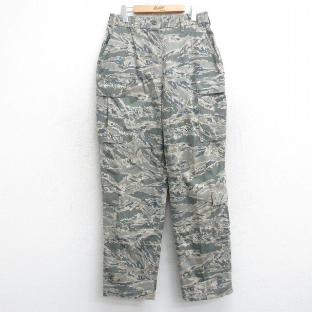 古着 ミリタリー カーゴ パンツ レディース 00年代 00s デジタルタイガーカモ エアフォース ダブルニー USA製 グレー 迷彩 25dec09