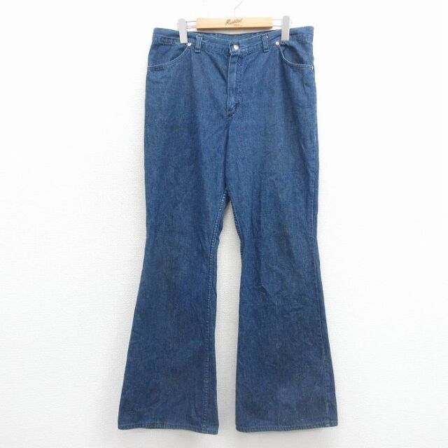古着 ラングラー ジーンズ レディース 70年代 70s ベルボトム USA製 紺 デニム【spe】 26jan23
