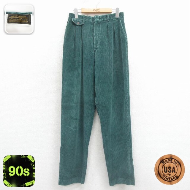 【50%OFF】古着 エディーバウアー コーデュロイ パンツ レディース 90年代 90s USA製 緑 26jan23