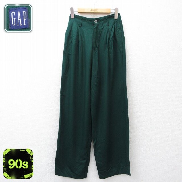 【20%OFF】古着 ギャップ GAP パンツ レディース 90年代 90s レーヨン 緑【spe】 26may01