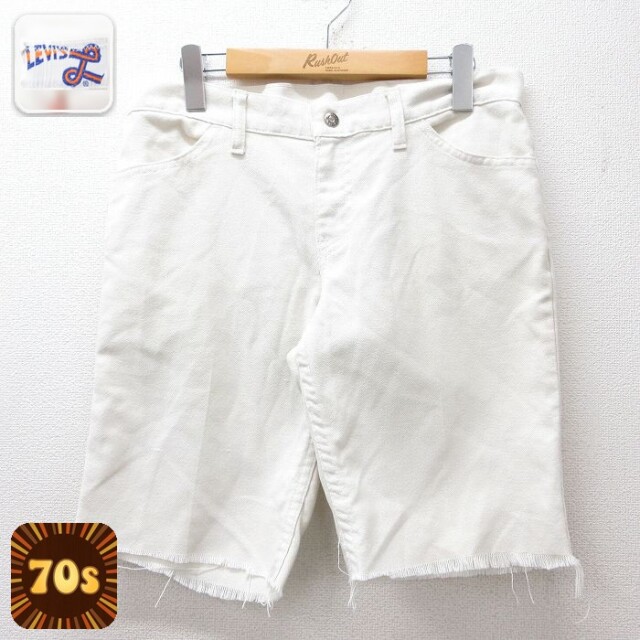【20%OFF】古着 リーバイス Levis パンツ ショーツ レディース 70年代 70s ビッグE 白 26may01