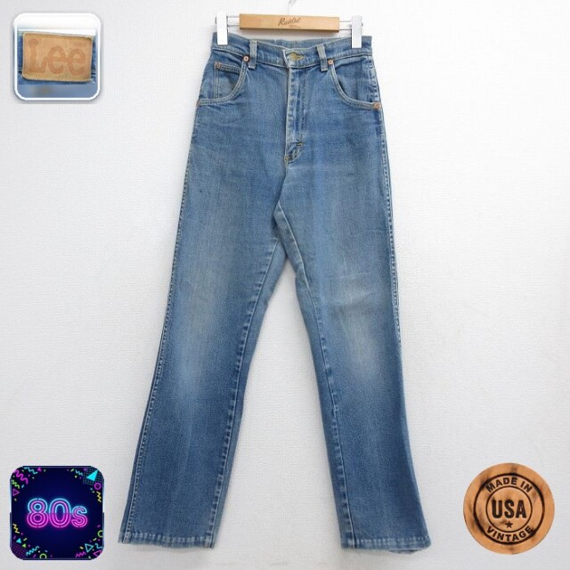 【20%OFF】古着 リー Lee ジーンズ レディース 80年代 80s ヒゲ USA製 タロン ネイビー デニム 26jun11