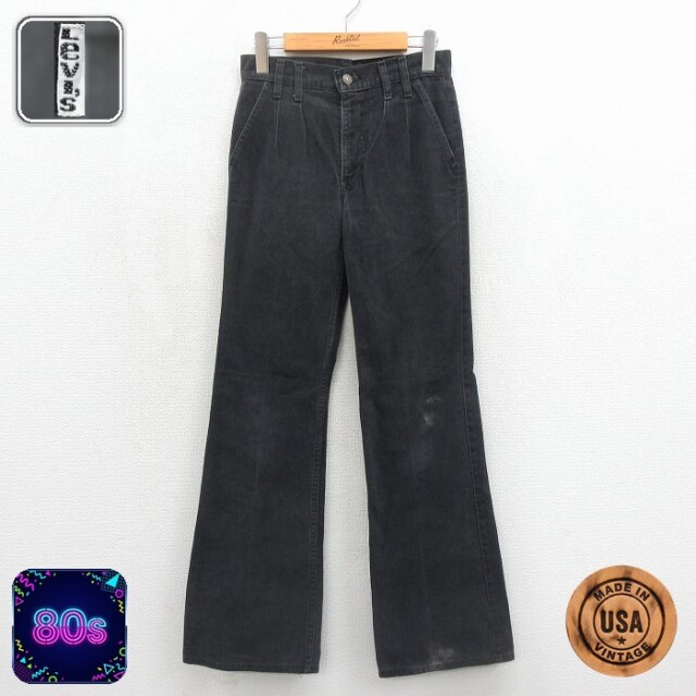 古着 リーバイス Levis パンツ レディース 80年代 80s フレア USA製 タロン ブラック【spe】 26jun19