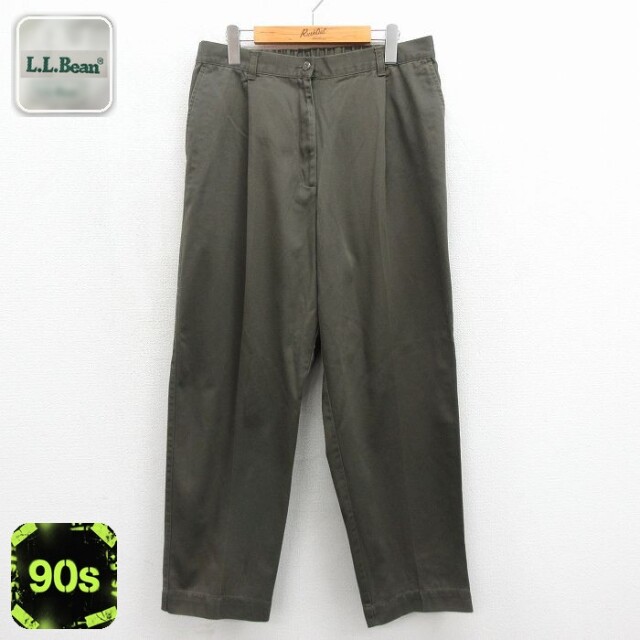 古着 エルエルビーン パンツ レディース 90年代 90s コットン カーキ 26jun19