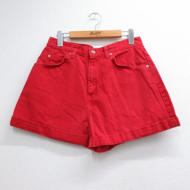 古着 リーバイス Levis 954 ショート パンツ ショーツ レディース 90年代 90s コットン USA製 レッド ストライプ 26jul14