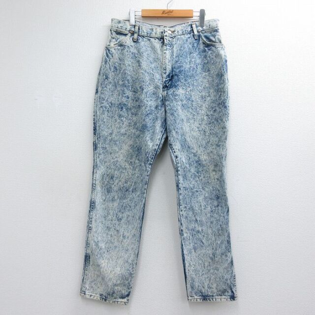 古着 ラングラー ジーンズ レディース 80年代 80s ケミカルウォッシュ USA製 ネイビー デニム【spe】 26jul14