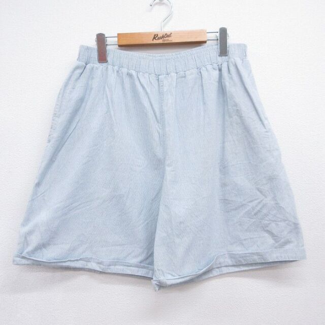 古着 ゲス GUESS ショート イージー パンツ ショーツ レディース 90年代 90s コットン USA製 ホワイト ストライプ 26jul21