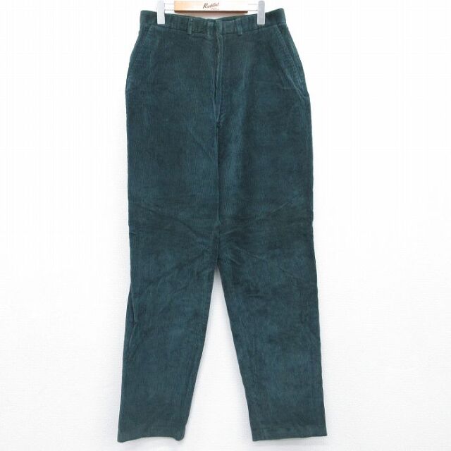 古着 ランズエンド コーデュロイ パンツ レディース 80年代 80s USA製 グリーン 26aug06