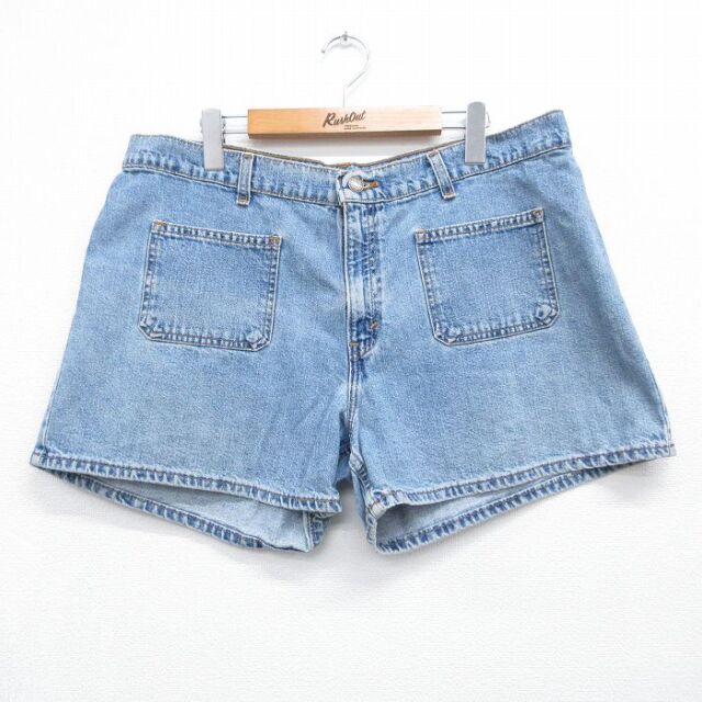 古着 リーバイス Levis ショート パンツ ショーツ レディース 90年代 90s コットン USA製 ネイビー デニム 26aug06