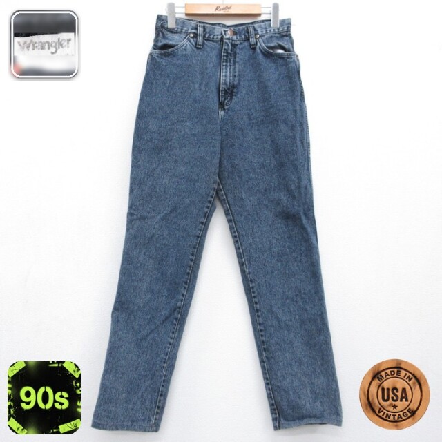 古着 ラングラー Wrangler パンツ 90年代 90s ジーンズ レディース コットン USA製 ネイビー デニム 26aug31