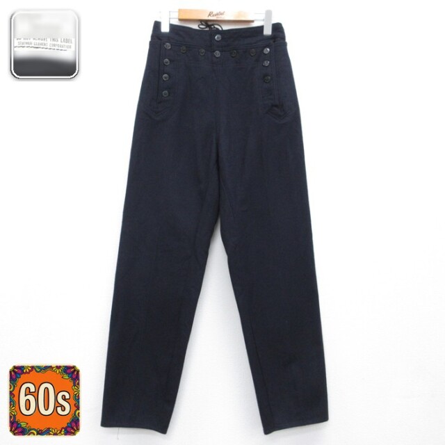 古着 パンツ セーラー ウール 60年代 60s レディース ミリタリー ネイビー 26aug31