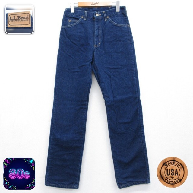 古着 リー Lee エルエルビーン メンズ 80年代 80s ジーンズ タロン コットン USA製 ネイビー 26aug31