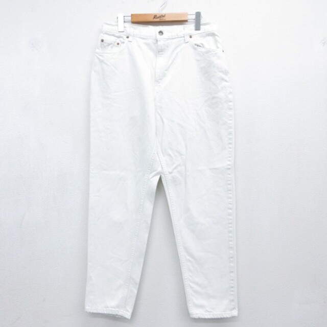 古着 Levi's リーバイス 550 パンツ レディース 90年代 90s ジーンズ テーパード コットン USA製 ホワイト デニム【spe】 26sep18