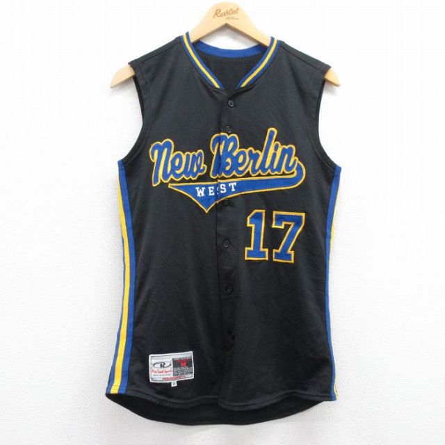 古着 ノースリーブ ベースボール シャツ レディース ニューベルリン ウィルキンソン メッシュ地 黒他 ブラック 24aug02 中古 ブラウス トップス