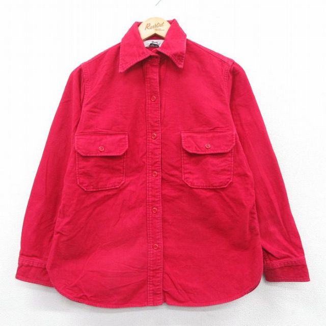 【50%OFF】古着 ウールリッチ WOOLRICH 長袖 ヘビー フランネル シャツ レディース 80年代 80s コットン 赤 レッド 25jan15 中古 ブラウス トップス