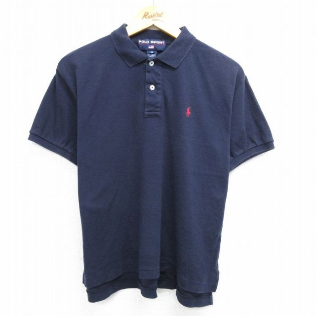 古着 ラルフローレン Ralph Lauren ポロスポーツ 半袖 ブランド ポロ シャツ レディース ワンポイントロゴ コットン 紺 ネイビー 25may08 中古 ブラウス トップス