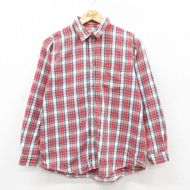 【20%OFF】古着 エルエルビーン 長袖 シャツ レディース 90年代 90s コットン 赤他 チェック 26feb09