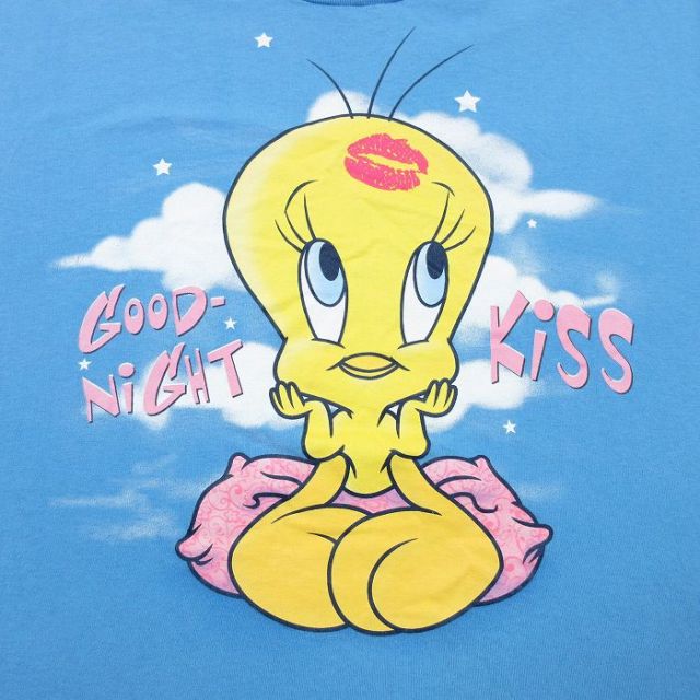 トゥイーティー刺繍 半袖Tシャツ 水色 古着 L オーバーサイズ ひよこ 楽天市場】【LOONEY TUNES】 TWEETY SLEEP ALL DAY 刺繍入り Tシャツ
