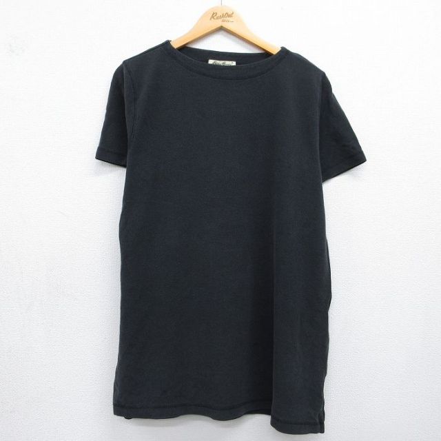 古着 エディーバウアー 半袖 ビンテージ Tシャツ レディース 00年代 00s 無地 鹿の子 クルーネック 黒 26may08