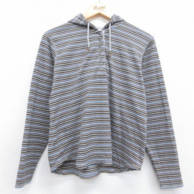 古着 セントジョンズベイ 半袖 ビンテージ Tシャツ パーカー レディース 00年代 00s コットン ヘンリーネック 茶他 ボーダー【spe】 26may08