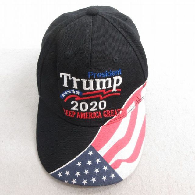 中古 キャップ トランプ大統領 刺繍 黒 ブラック 25jun30