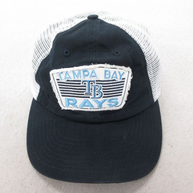 中古 メッシュ キャップ MLB タンパベイレイズ ツートンカラー 黒 ブラック メジャーリーグ ベースボール 野球 25jul09