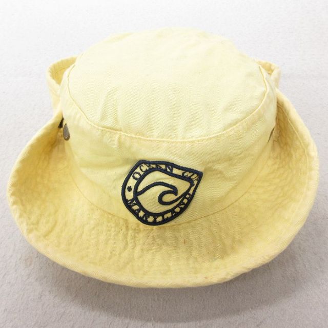 中古 ハット オーシャンシティ 刺繍 コットン 薄黄 イエロー 25jul15